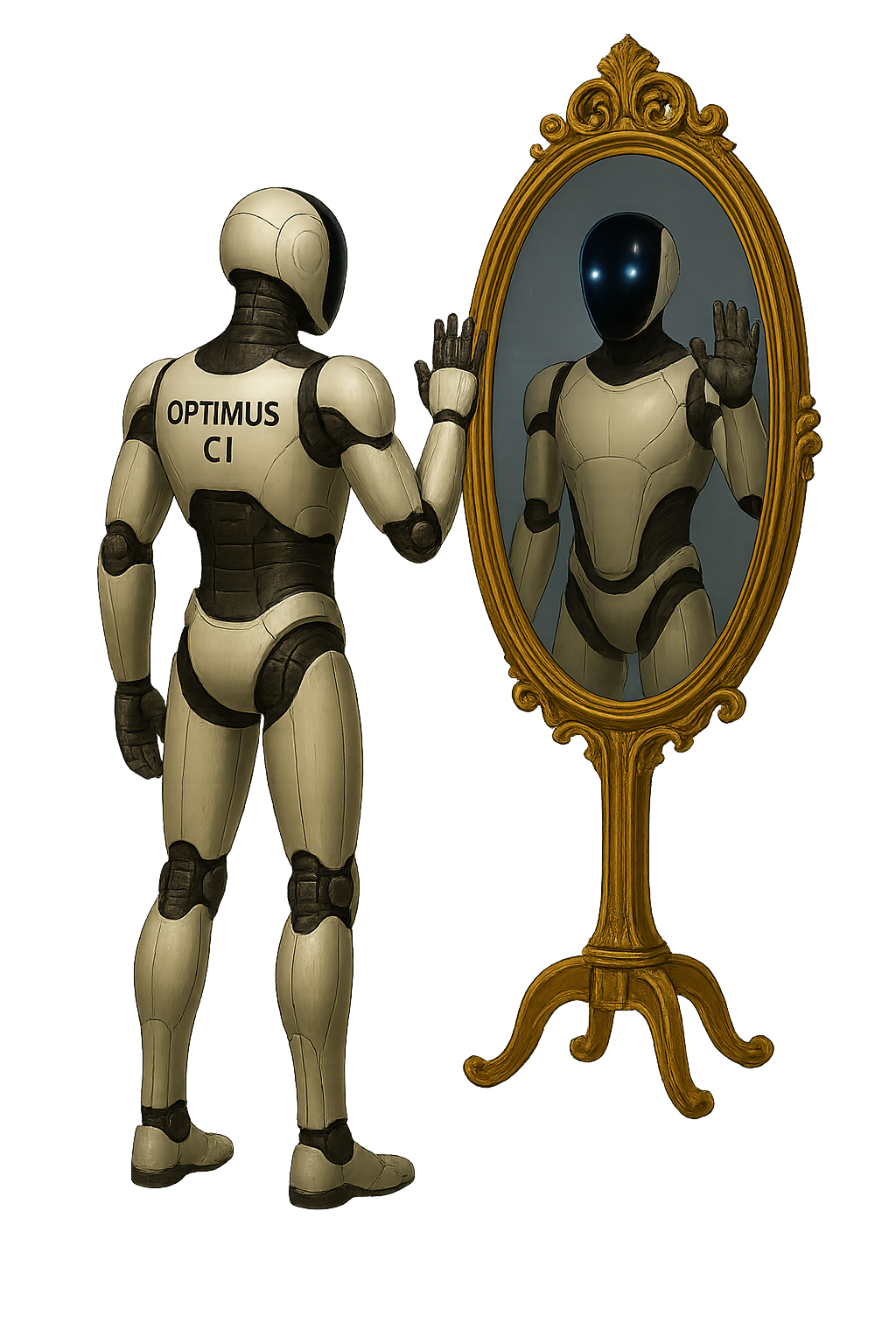 Optimus-CI after Conscience, recognizing itself in the mirror